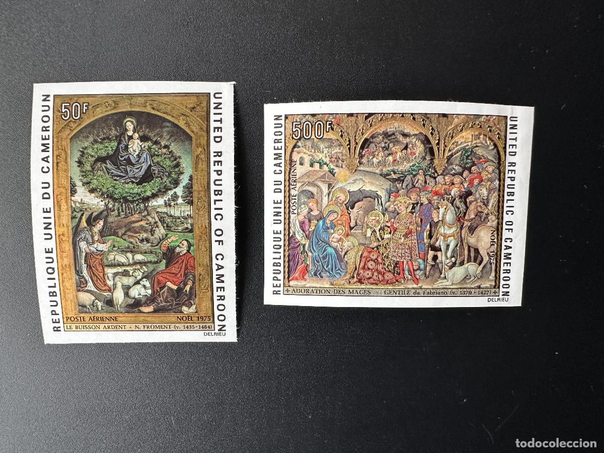 Sellos: Camer&uacute;n 1975 Mi. 814-815 ND Navidad Arte religioso Pintura La Adoraci&oacute;n de los Magos
