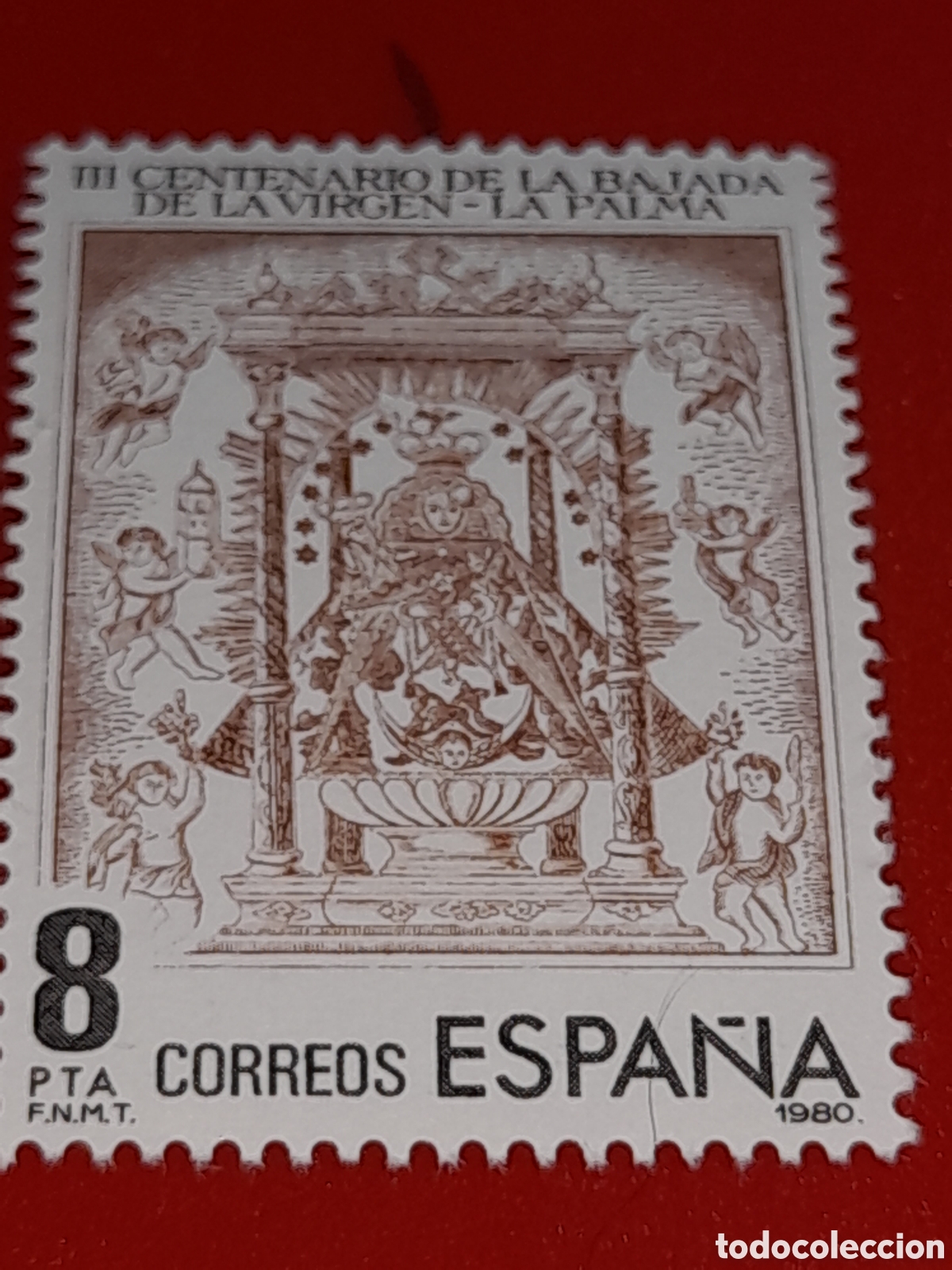 Sellos: Sello Espa&ntilde;a nuevo 1980. 300Aniv bajada Virgen Palma. Religi&oacute;n. Folclore. Fiestas. Turismo.