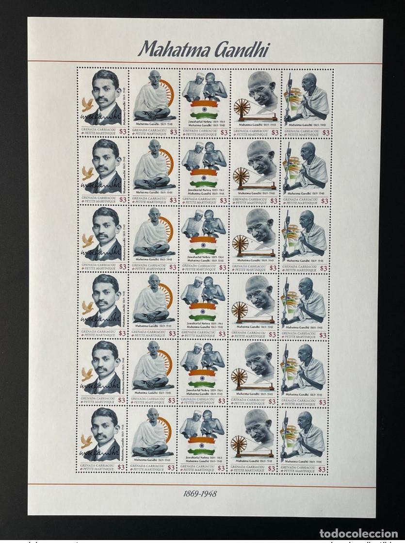 Sellos: Junta directiva de Granada Martinica 2022 Mahatma Gandhi India Jawaharlal Nehru