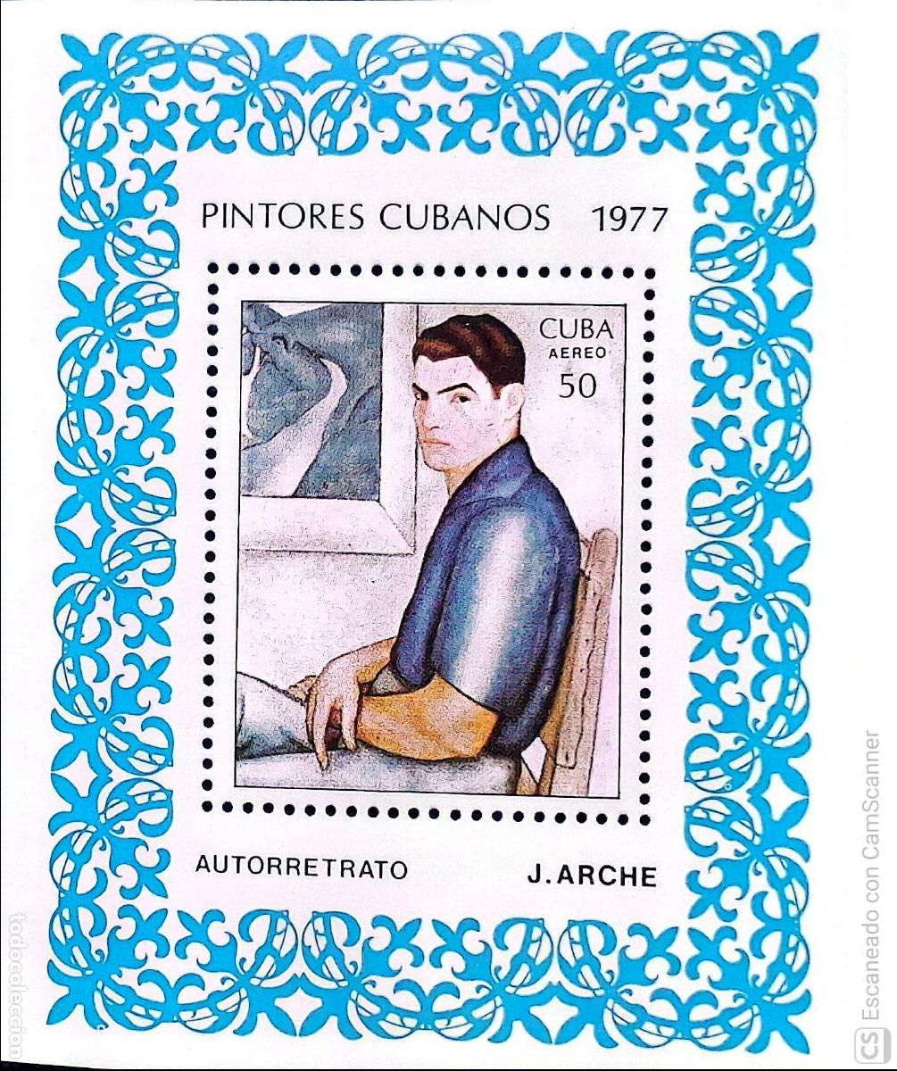 Sellos: Cuba. HB 51 Pintores cubanos: J. Arche. 1977. Sellos nuevos y numeraci&oacute;n Yvert