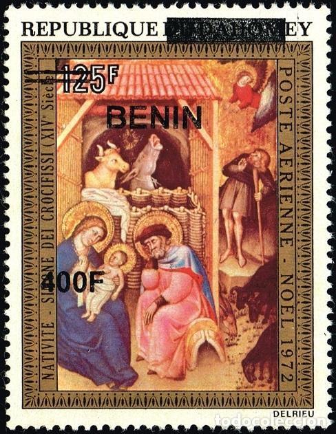 Sellos: Ben&iacute;n 2009 Mi. 1618 sobrecargado Natividad Navidad pintura siglo XIV