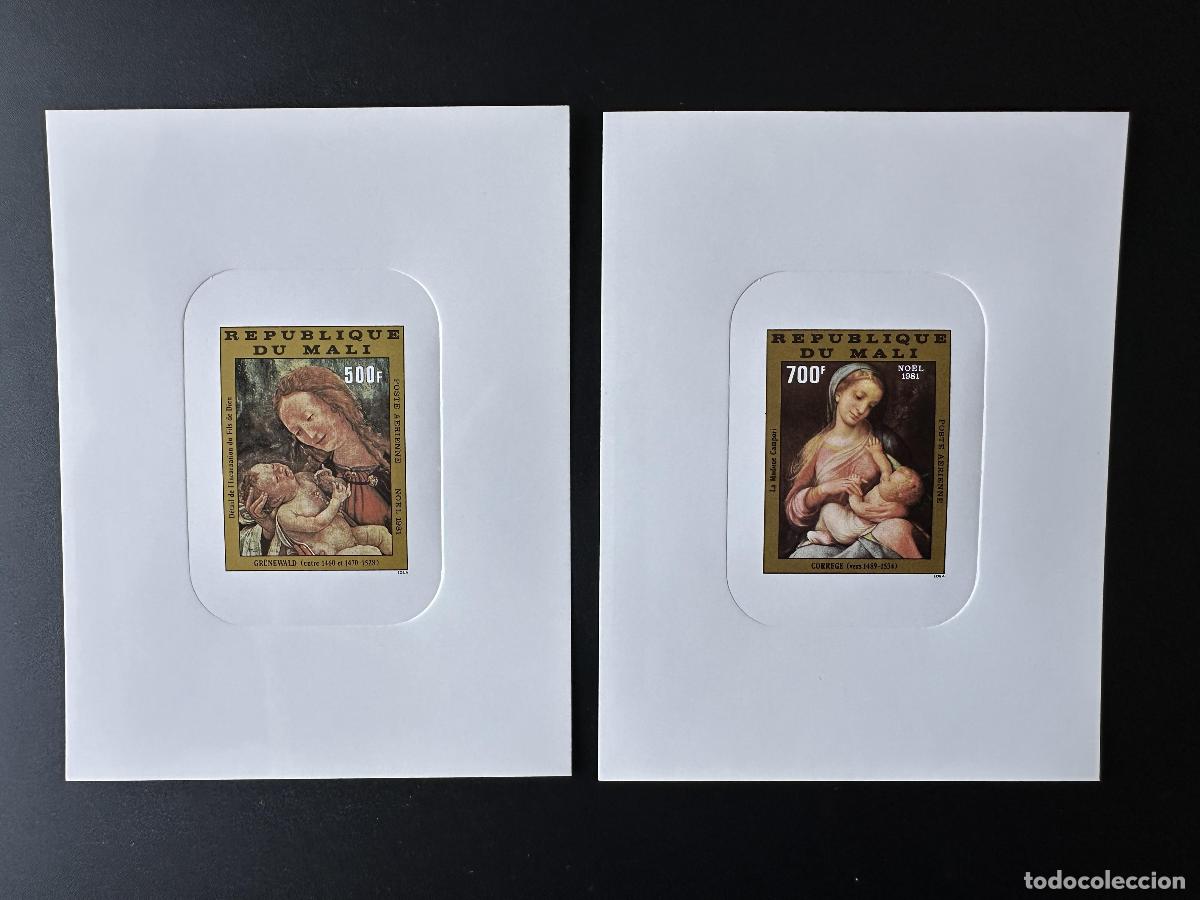 Sellos: Mali 1981 Mi. 887 - 888 arte renacentista infantil de Noel Madonna prueba lujo