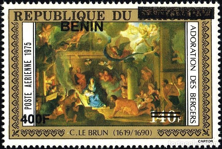 Sellos: Ben&iacute;n 2009 Mi. ALXIII no emitido sobrecargado Adoraci&oacute;n Pastores Le Brun Navidad