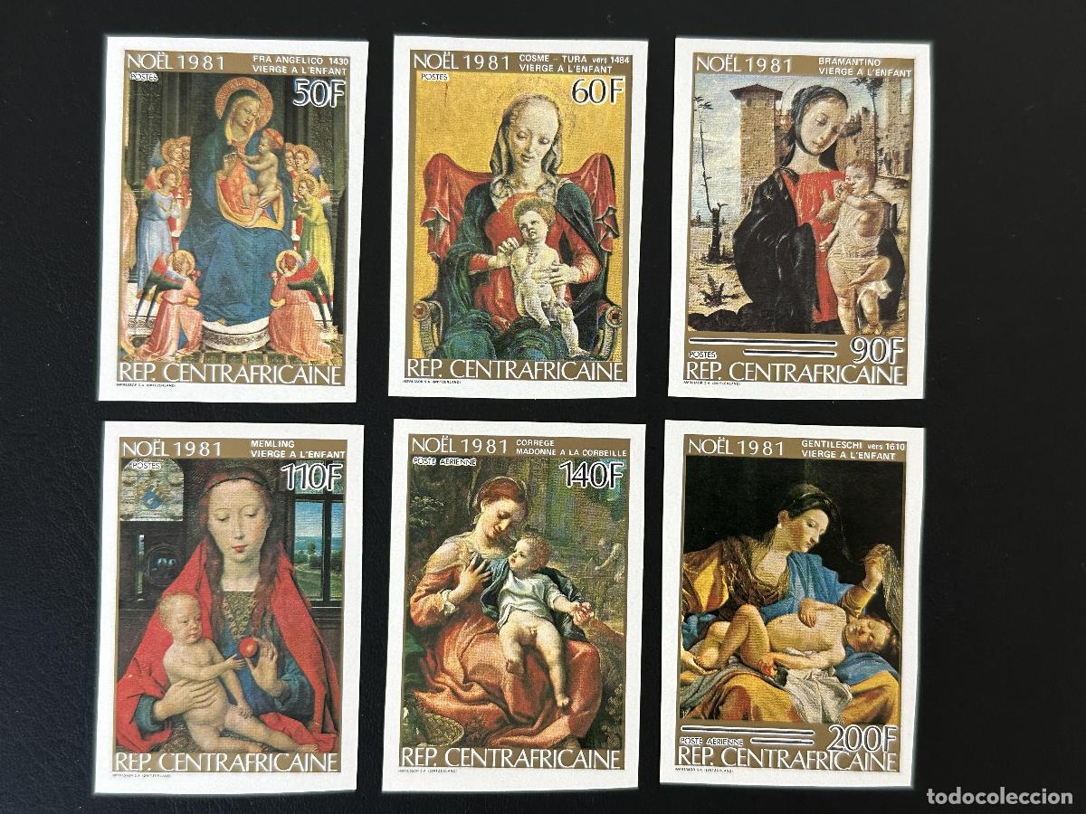 Sellos: Centro&aacute;frica 1981 Mi. 798-803B ND Navidad Virgen Ni&ntilde;o pintura Madonna