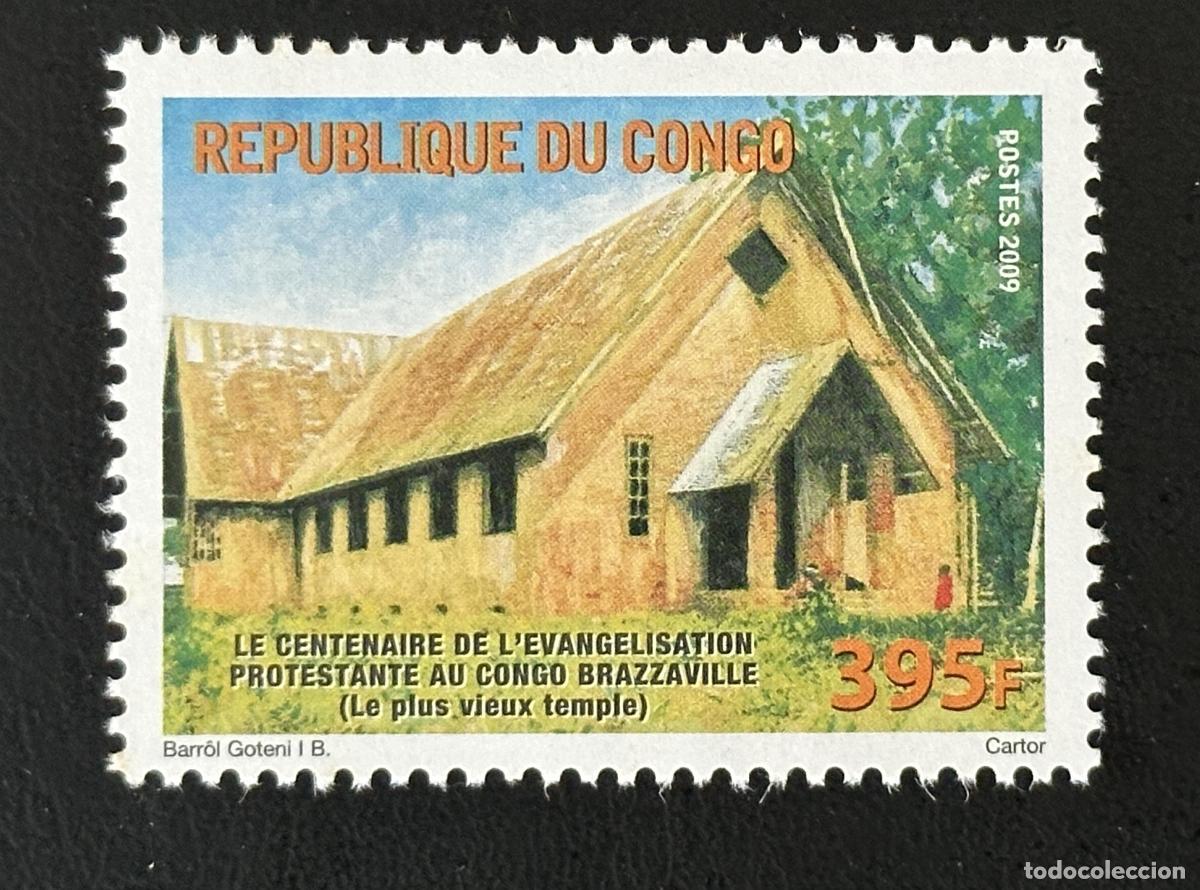 Sellos: Congo Brazzaville 2009 Mi. 1797 Centenario evangelizaci&oacute;n protestante 395F
