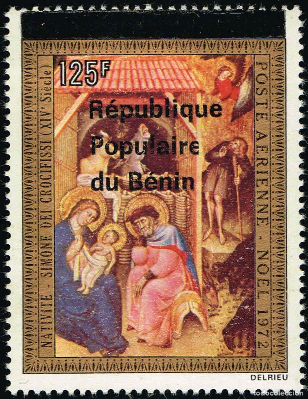 Sellos: Ben&iacute;n 1988 Mi. R473 sobrecargado Navidad Natividad Simone dei Crocifissi