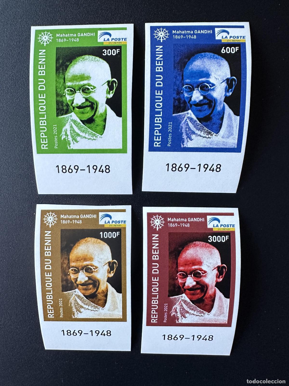 Sellos: Ben&iacute;n 2021 enero de 1689 - 1695 segundo emperador Mohandas Mahatma Gandhi India