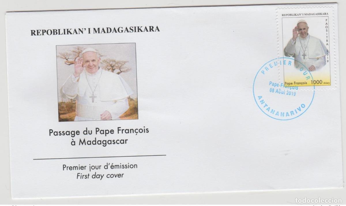 Stamps: Madagascar 2019 FDC 1er d&iacute;a del 27 al 16 de mayo Papa Francisco