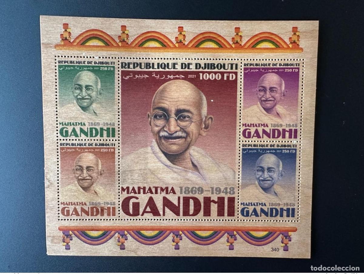 Sellos: Yibuti 2020 Mi. 4658 - 4662 Kb. Madera: Mohandas Mahatma Gandhi India