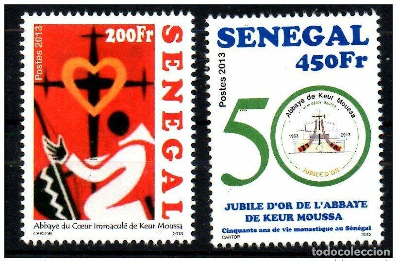 Sellos: Senegal 2013:50 Jubileo de Oro Abad&iacute;a Keur Moussa Inmaculado Coraz&oacute;n 2 val MNH