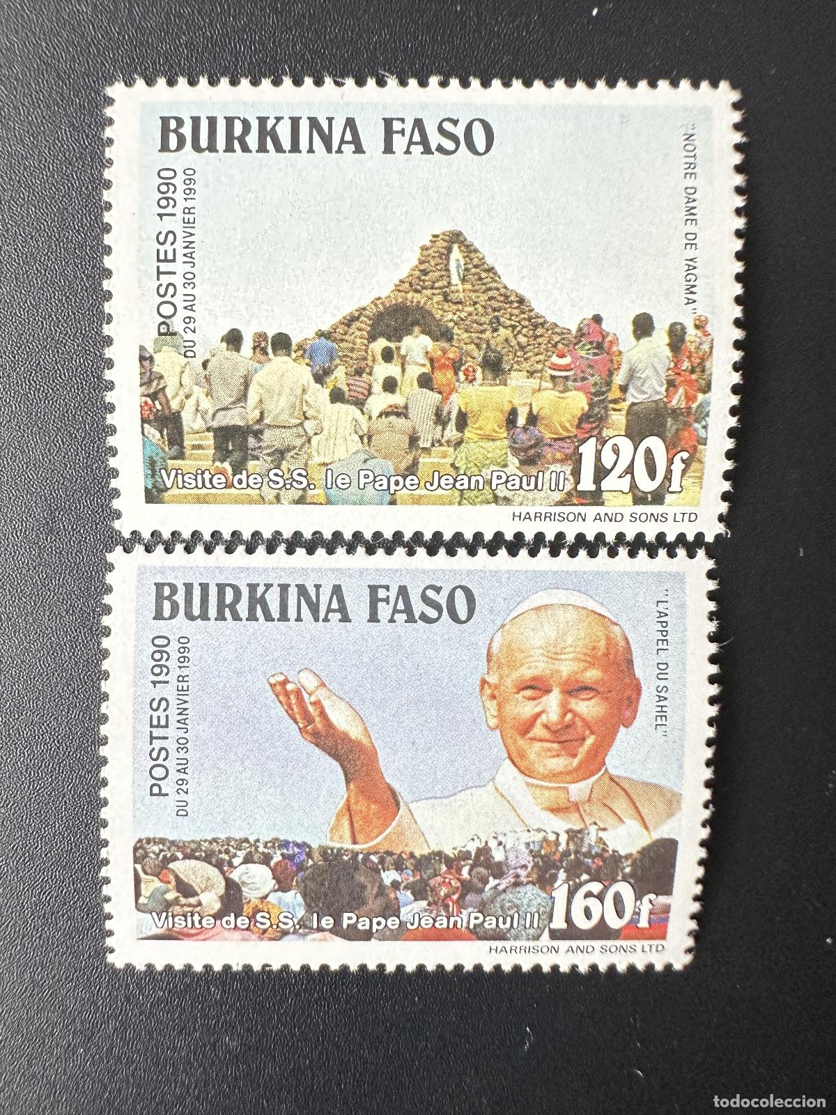 Sellos: Burkina Faso 1990 Mayo 1222 - 1223 Papa Juan Pablo II