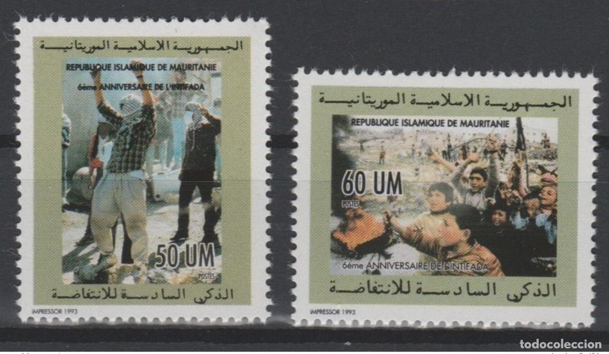 Sellos: Mauritania 1993 Mi. 1006 - 1007 6&ordm; aniversario de la Intifada 2 val. **