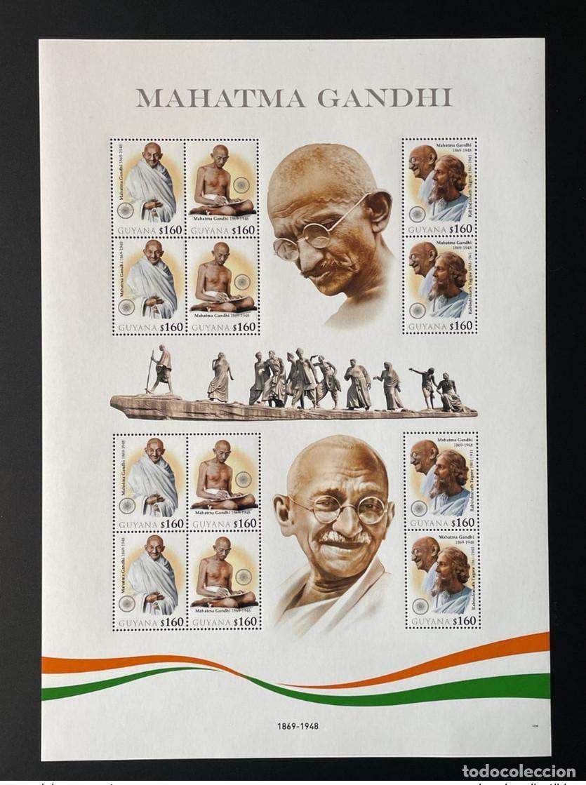 Sellos: Hoja de junta Guyana 2022 Bogen Mohandas Mahatma Gandhi India