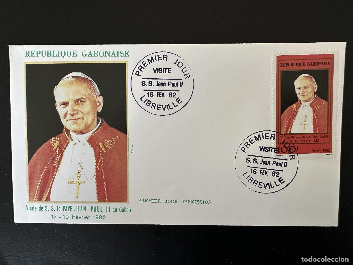 Sellos: Gab&oacute;n 1982 Mi. 816 FDC Primer d&iacute;a Papa Juan Pablo II