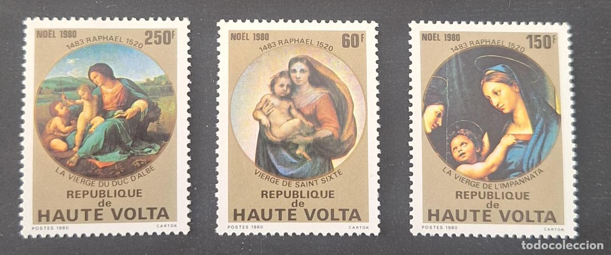 Sellos: Alto Volta 1980 Mi. 814-816 Navidad Rafael Virgen pintura Renacimiento