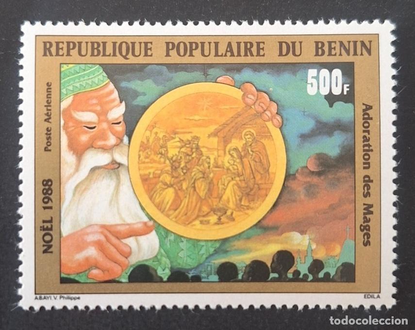 Sellos: Ben&iacute;n 1988 Mi. 474 Correo a&eacute;reo Navidad Adoraci&oacute;n de los Reyes Magos