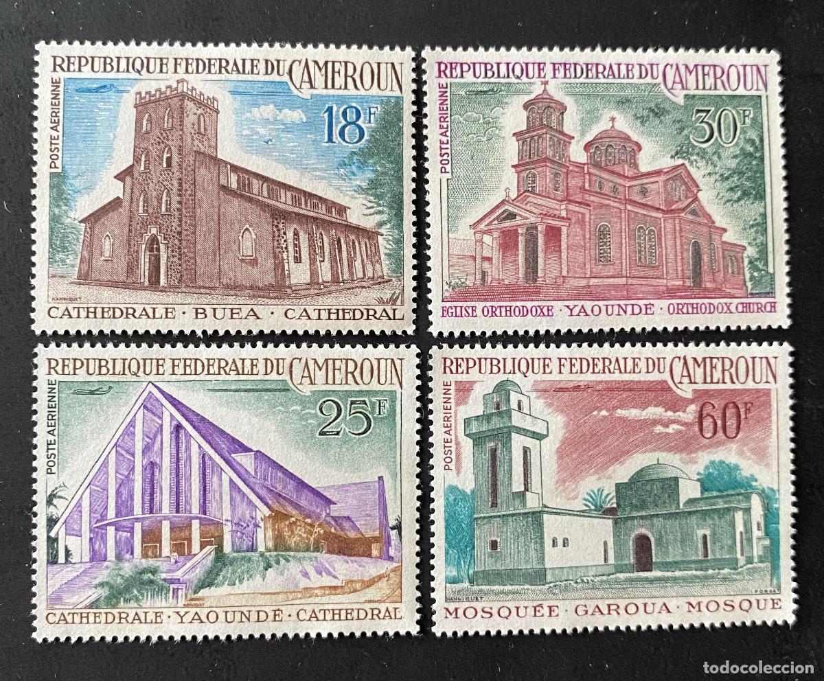 Sellos: Camer&uacute;n 1966 Mi. 490-493 catedral Buea Yaund&eacute; mezquita Garoua