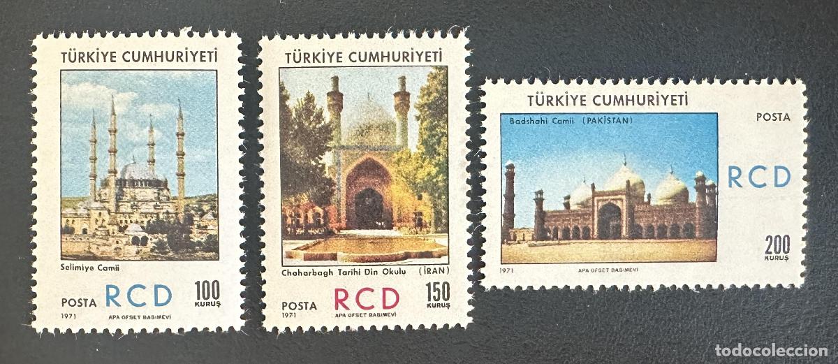 Sellos: Turqu&iacute;a 1971 Mi. 2229-2231 emisi&oacute;n conjunta RCD mezquitas Ir&aacute;n Pakist&aacute;n