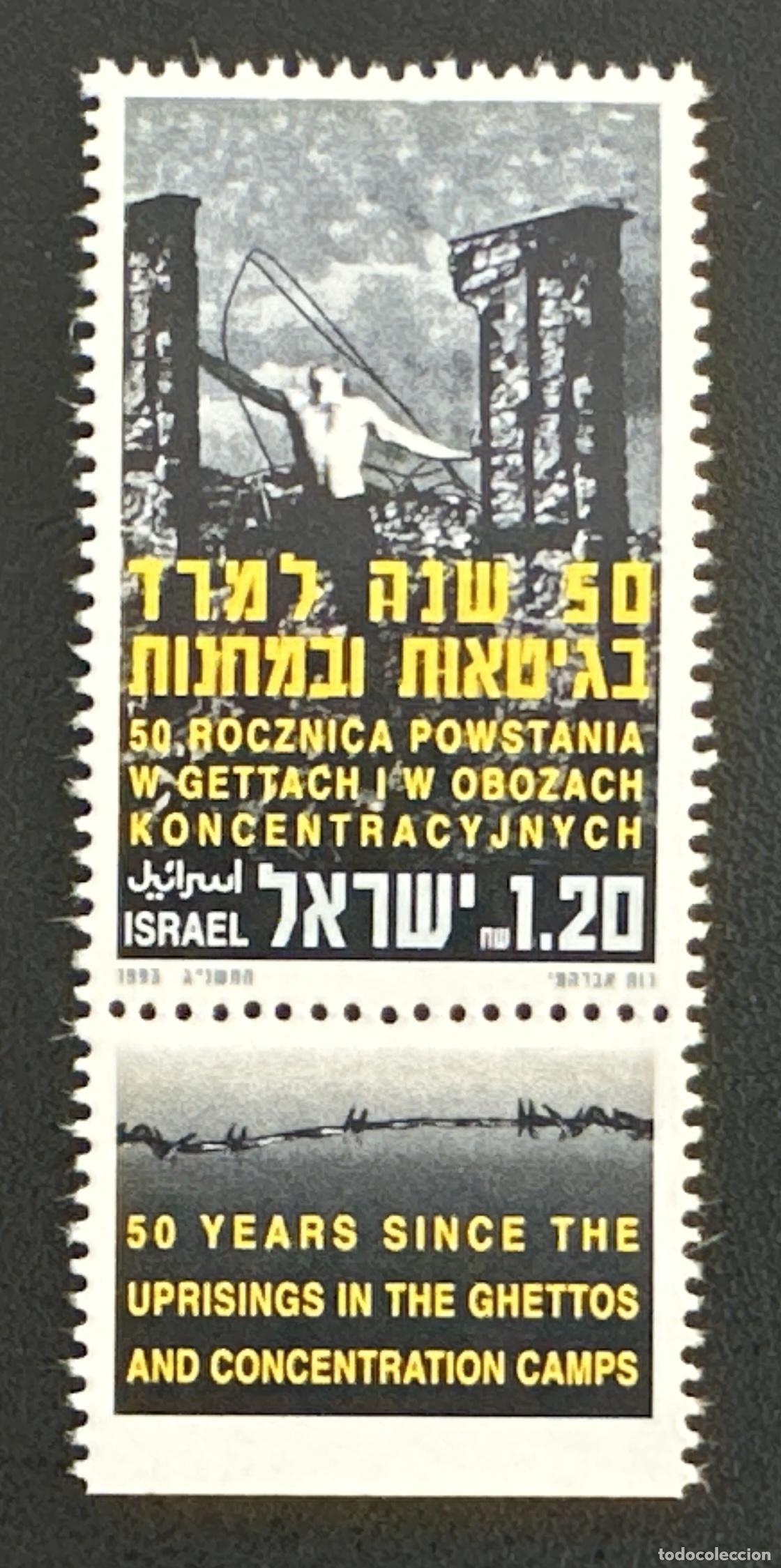 Sellos: Israel 1993 Mi. 1259 emisi&oacute;n conjunta tab revuelta guetos campos Polonia
