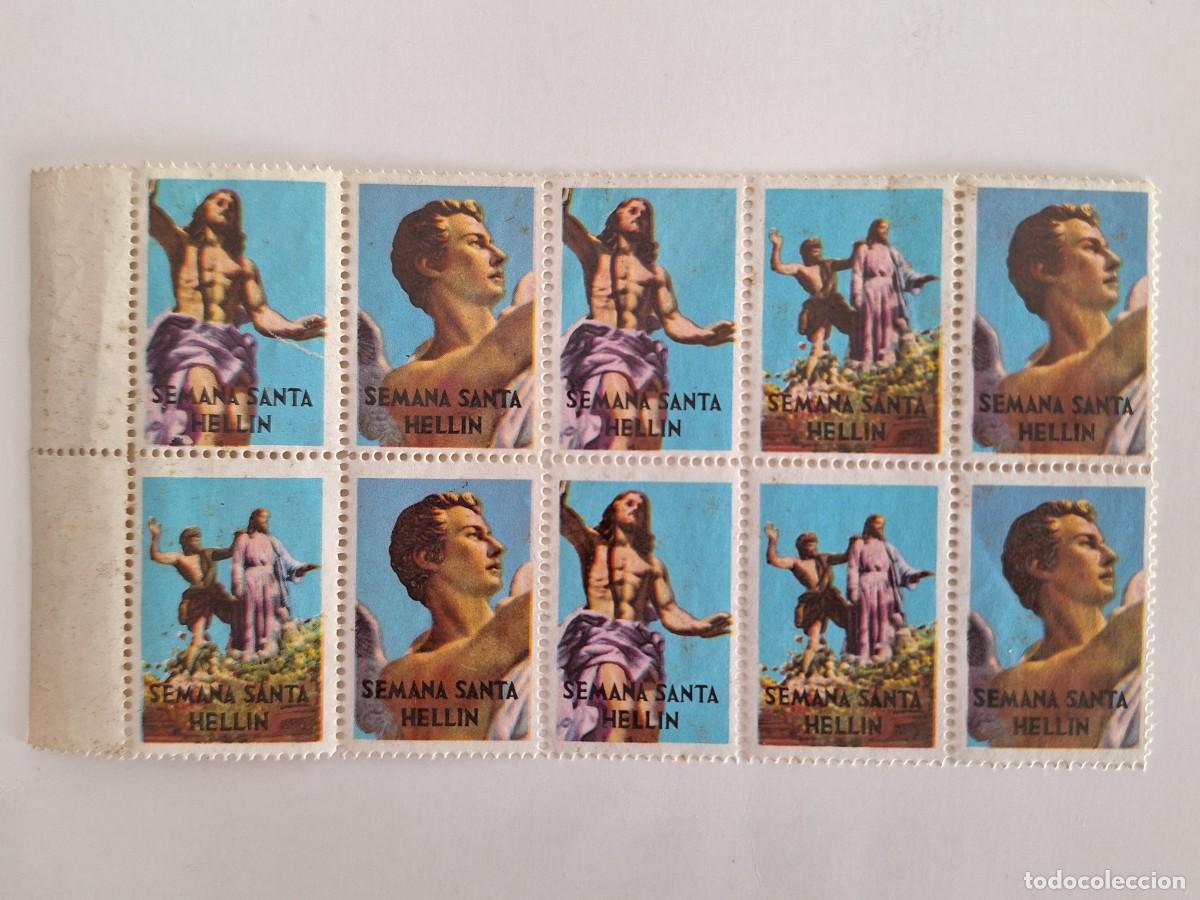 Sellos: LOTE 10 SELLOS SEMANA SANTA HELLIN ALBACETE RV