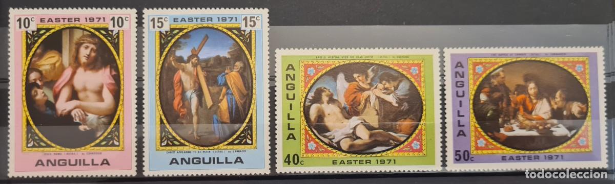 Sellos: Serie completa de sellos nuevos de Anguilla 1971. Pascua de Resurrecci&oacute;n: pinturas