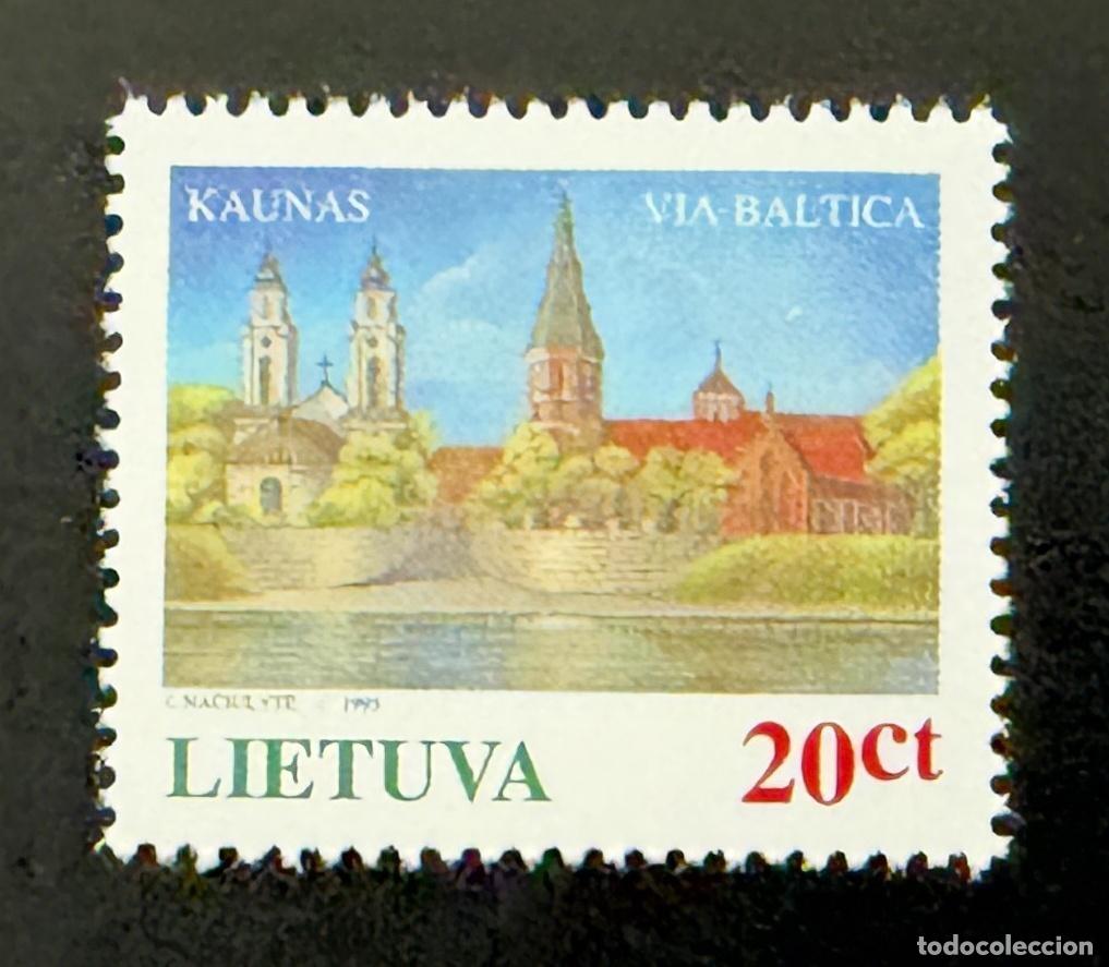 Briefmarken: Lituania 1995 Mi. 576 emisi&oacute;n conjunta Via Baltica iglesias de Kaunas