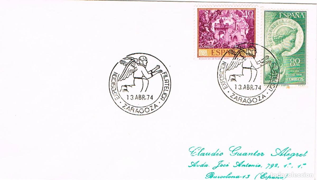 Sellos: A&Ntilde;O 1974, ZARAGOZA, A&Ntilde;O DE SAN GABRIEL