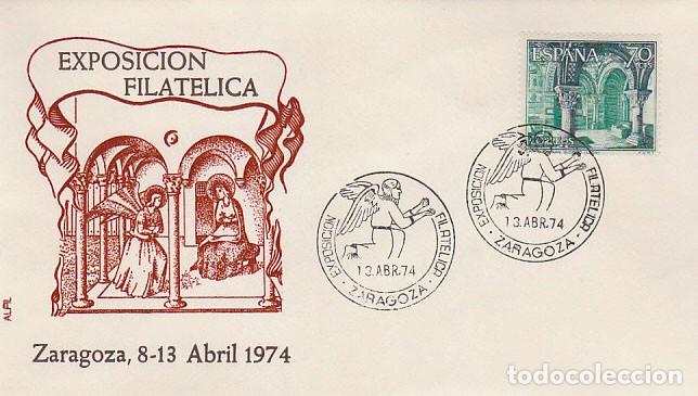Sellos: A&Ntilde;O 1974, ZARAGOZA, A&Ntilde;O DE SAN GABRIEL, ANGEL (ANUNCIACION DE FRAY ANGELICO) SOBRE DE ALFIL