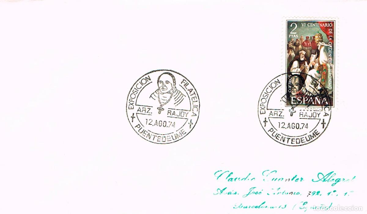 Sellos: A&Ntilde;O 1974, Pontedeume (La Coru&ntilde;a), Arzobispo Rajoy