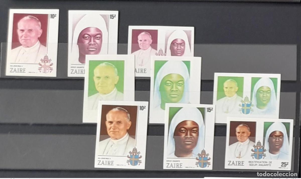 Sellos: Congo 1986 Mi. 928 - 930 pruebas de color IMPERF ND Pape Juan Pablo II Papa