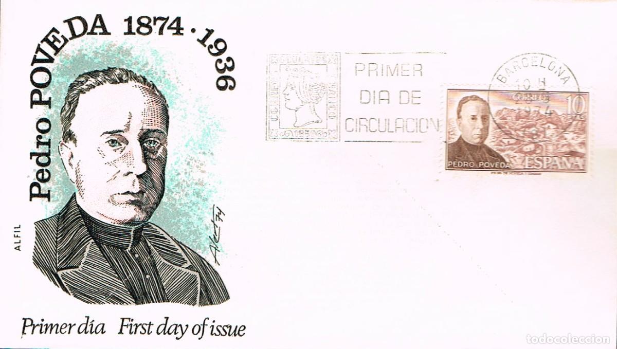 Sellos: EDIFIL 2181, CENTENARIO DEL PADRE POVEDA, PRIMER DIA DE 28-5-1974 ALFIL