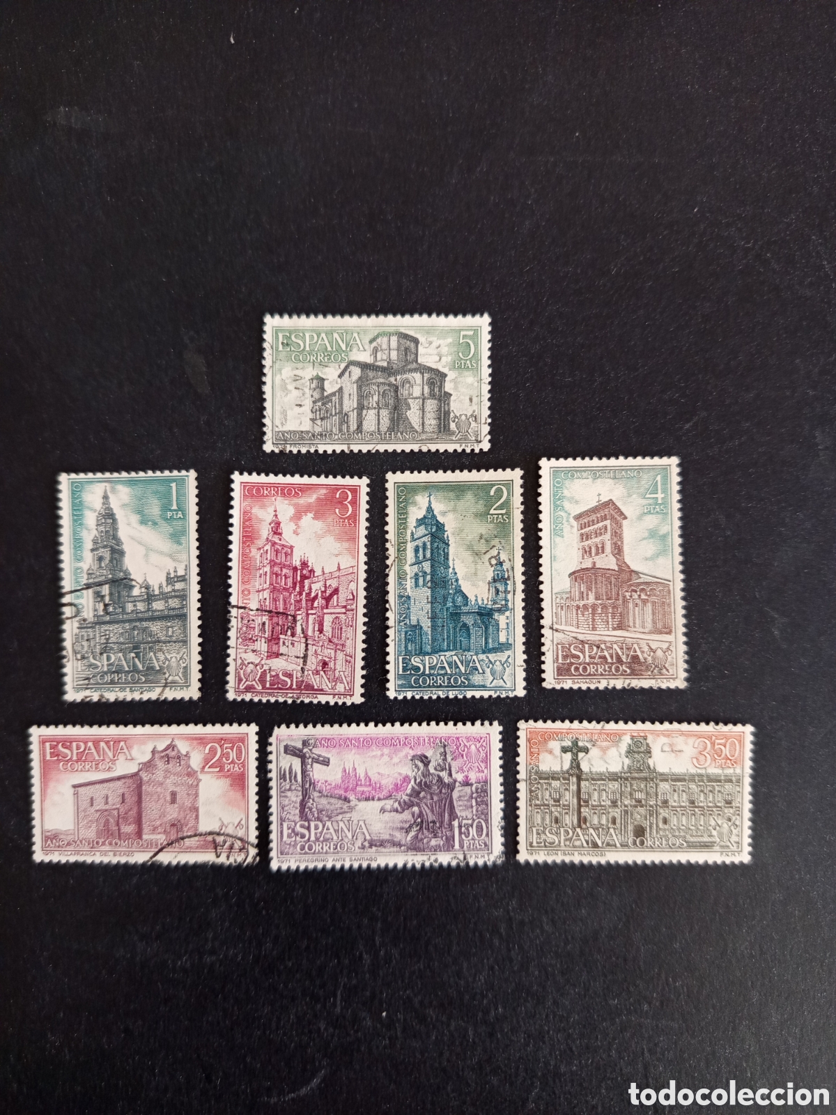 Sellos: Espa&ntilde;a, 1971. A&ntilde;o Santo Compostelano. Edifil 2063/70. Pedido m&iacute;nimo 3 &euro;. Ver fotos .