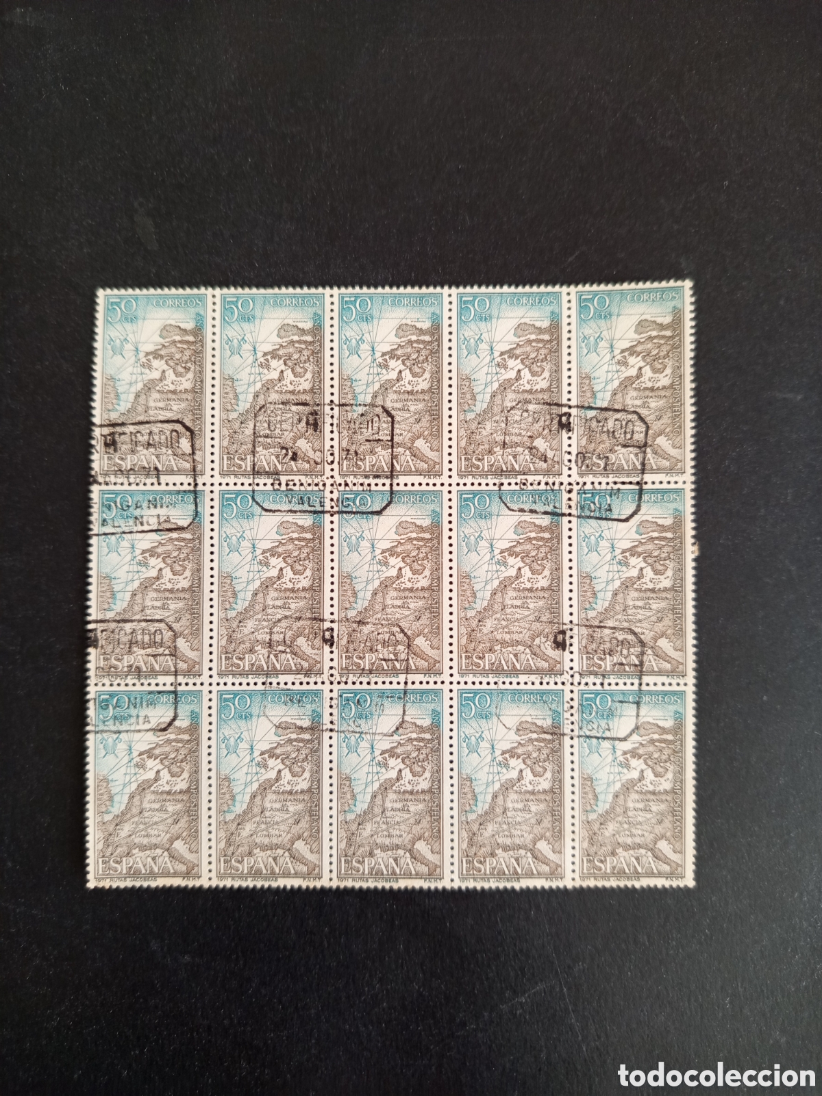 Sellos: Espa&ntilde;a, 1971. A&ntilde;o Santo Compostelano. Rutas jacobeas Europeas. Edifil 2008. Pedido m&iacute;nimo 3 &euro;.