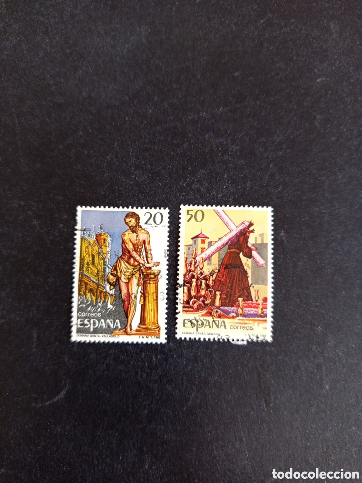 Sellos: Espa&ntilde;a, 1988. Semana Santa de Valladolid y Zamora. Ed. 2933/4. Completa en usado.Pedido m&iacute;nimo 3 &euro;.
