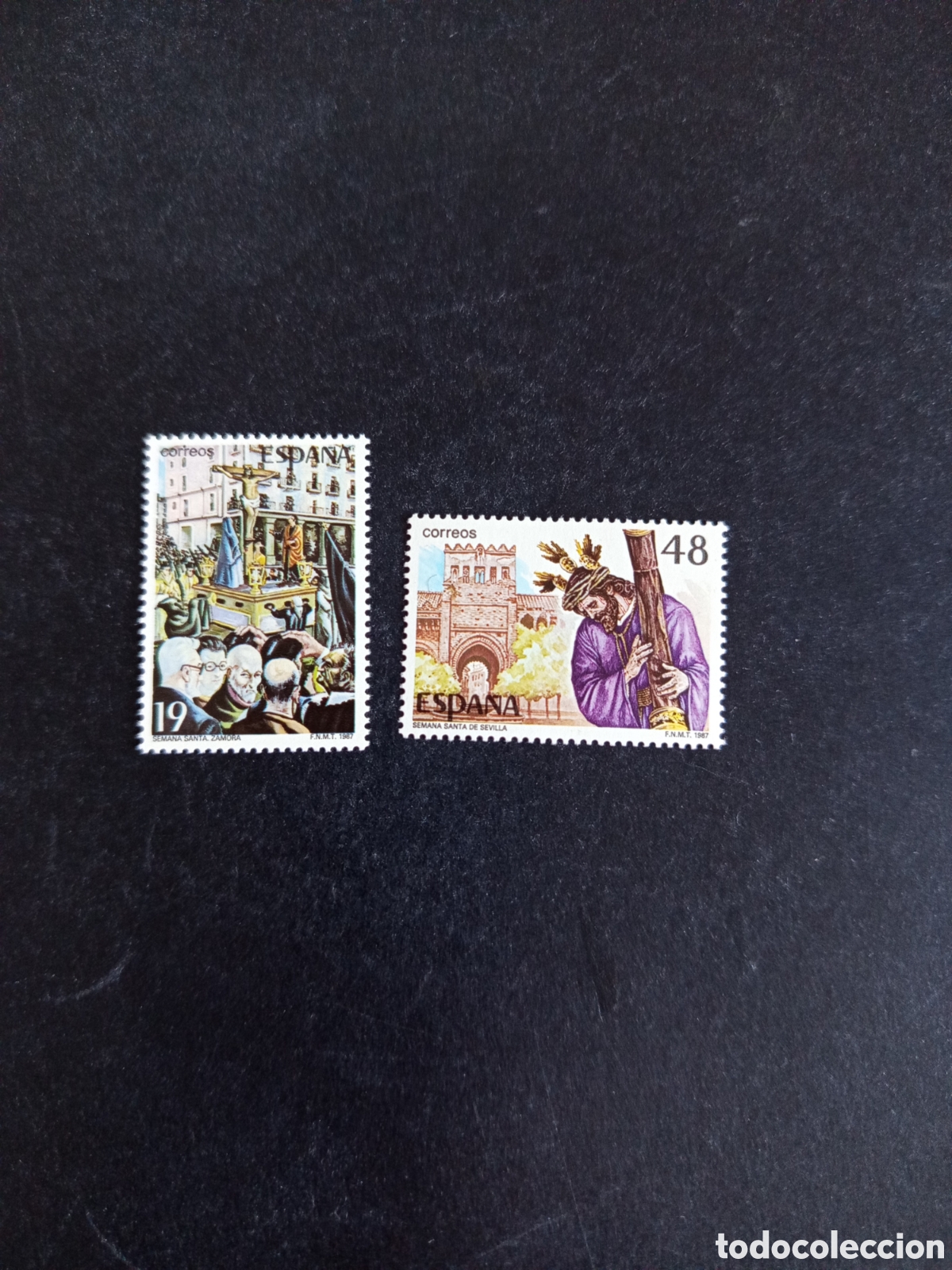 Sellos: Espa&ntilde;a, 1987. Semana Santa de Zamora y Sevilla. Ed. 2897 y 2899. nuevos. Pedido m&iacute;nimo 3 &euro;. Ver foto