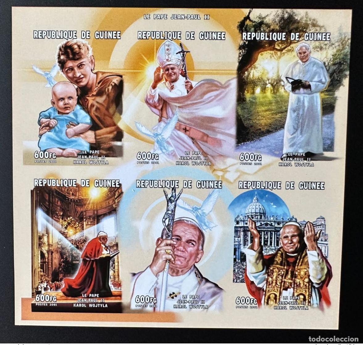 Sellos: Guinea 2001 Mi. 3184 - 3189 ND IMPERF M/S Klb Pape Juan Pablo II Karol Wojtyla