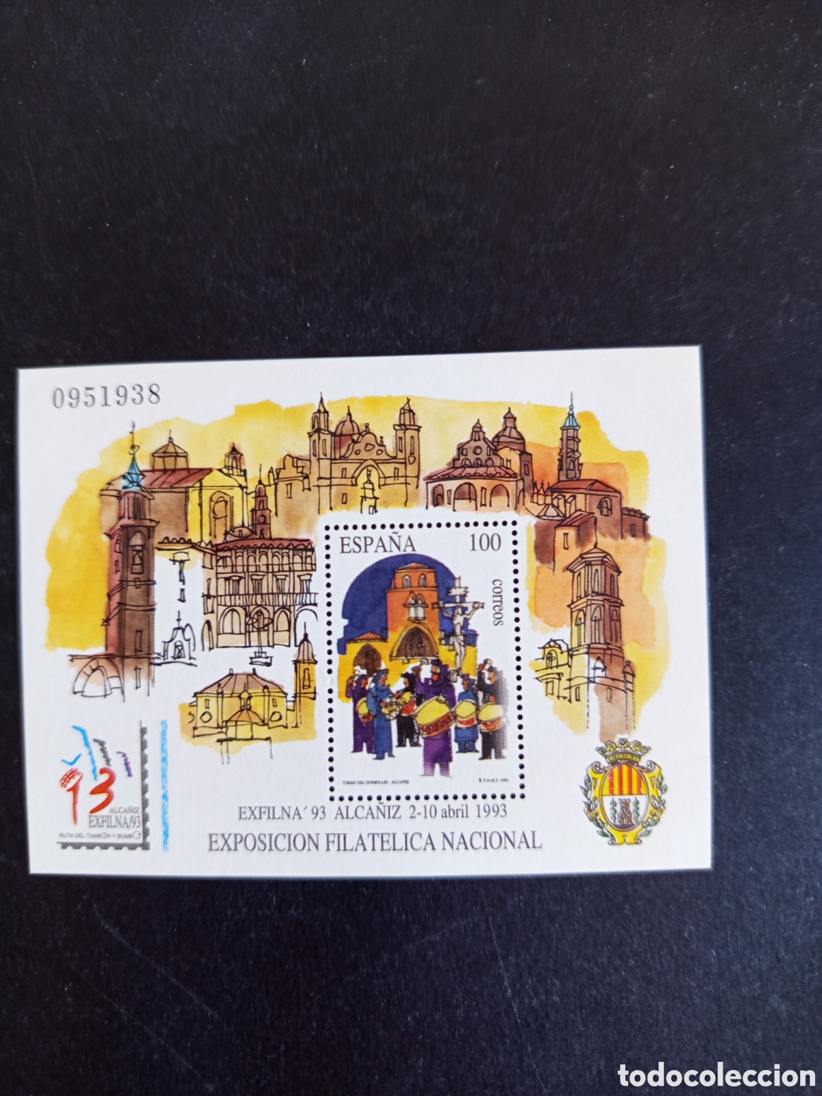 Sellos: Espa&ntilde;a, 1993. Exfilna Alca&ntilde;iz. Semana Santa. Hoja bloque en nuevo.Ed. 3249. Pedido m&iacute;nimo 3 &euro;.