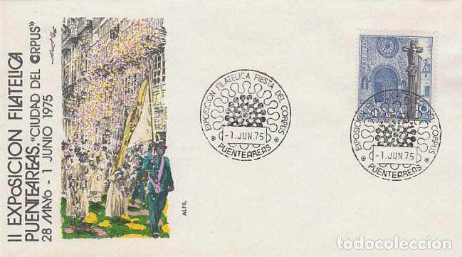 Sellos: A&Ntilde;O 1975, FIESTAS DEL CORPUS DE PUENTEAREAS (PONTEVEDRA), EN SOBRE DE ALFIL