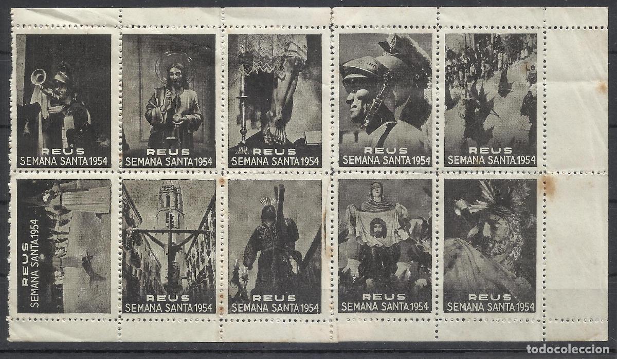 Sellos: semana santa 1954 reus tarragona nuevo* bloque d 10