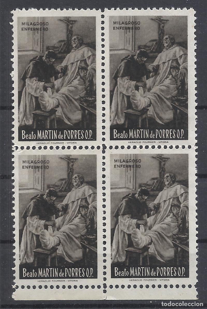 Sellos: BEATO SAN MARTIN DE PORRES MILAGROSO EMFERMERO nuevo** BLOQUE D 4 BORDE HOJA