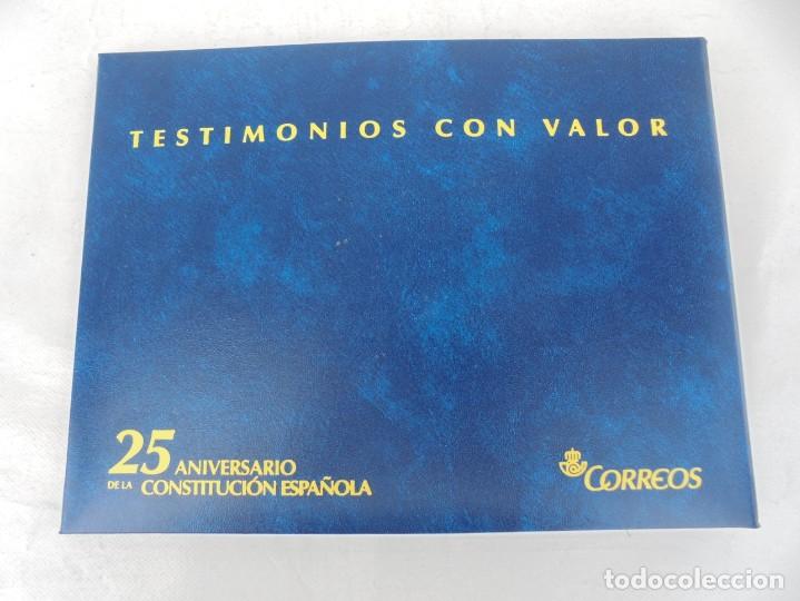 Sellos: TESTIMONIOS CON VALOR. 25 ANIVERSARIO DE LA CONSTITUCION ESPAÑOLA. CORREOS. SELLOS. LIBRO COMPLETO. - Foto 2 - 206841935