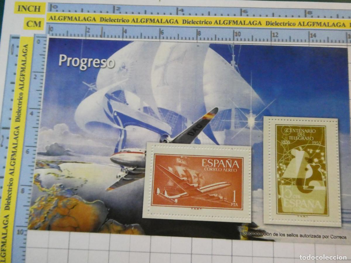 Sellos: HOJA BLOQUE FACS&Iacute;MIL. SERIE LOS SELLOS DEL FRANQUISMO. PROGRESO CORREO AEREO TEL&Eacute;GRAFO. 64