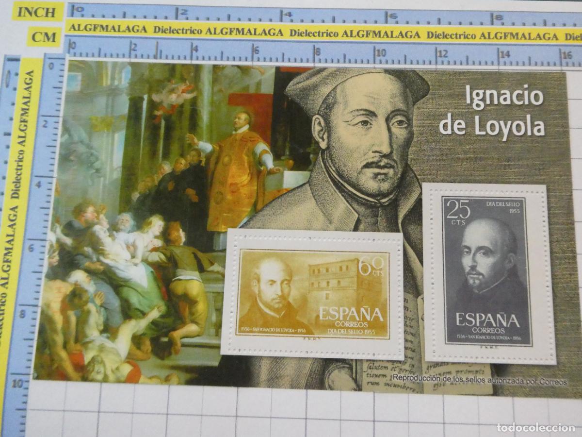 Sellos: HOJA BLOQUE FACS&Iacute;MIL. SERIE LOS SELLOS DEL FRANQUISMO. IGNACIO DE LOYOLA. 65