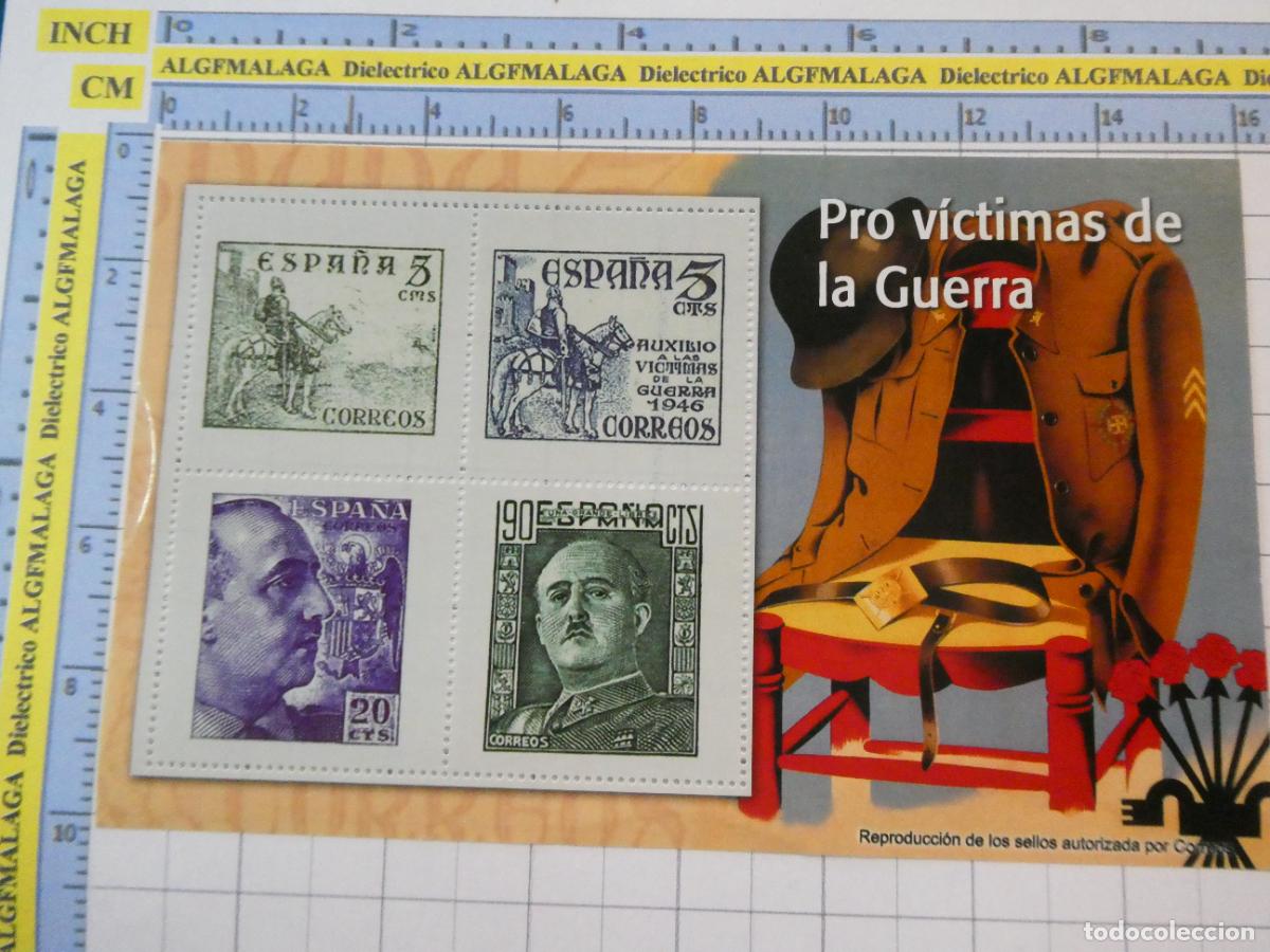 Sellos: HOJA BLOQUE FACS&Iacute;MIL. SERIE LOS SELLOS DEL FRANQUISMO. PRO V&Iacute;CTIMAS DE LA GUERRA FALANGE. 72