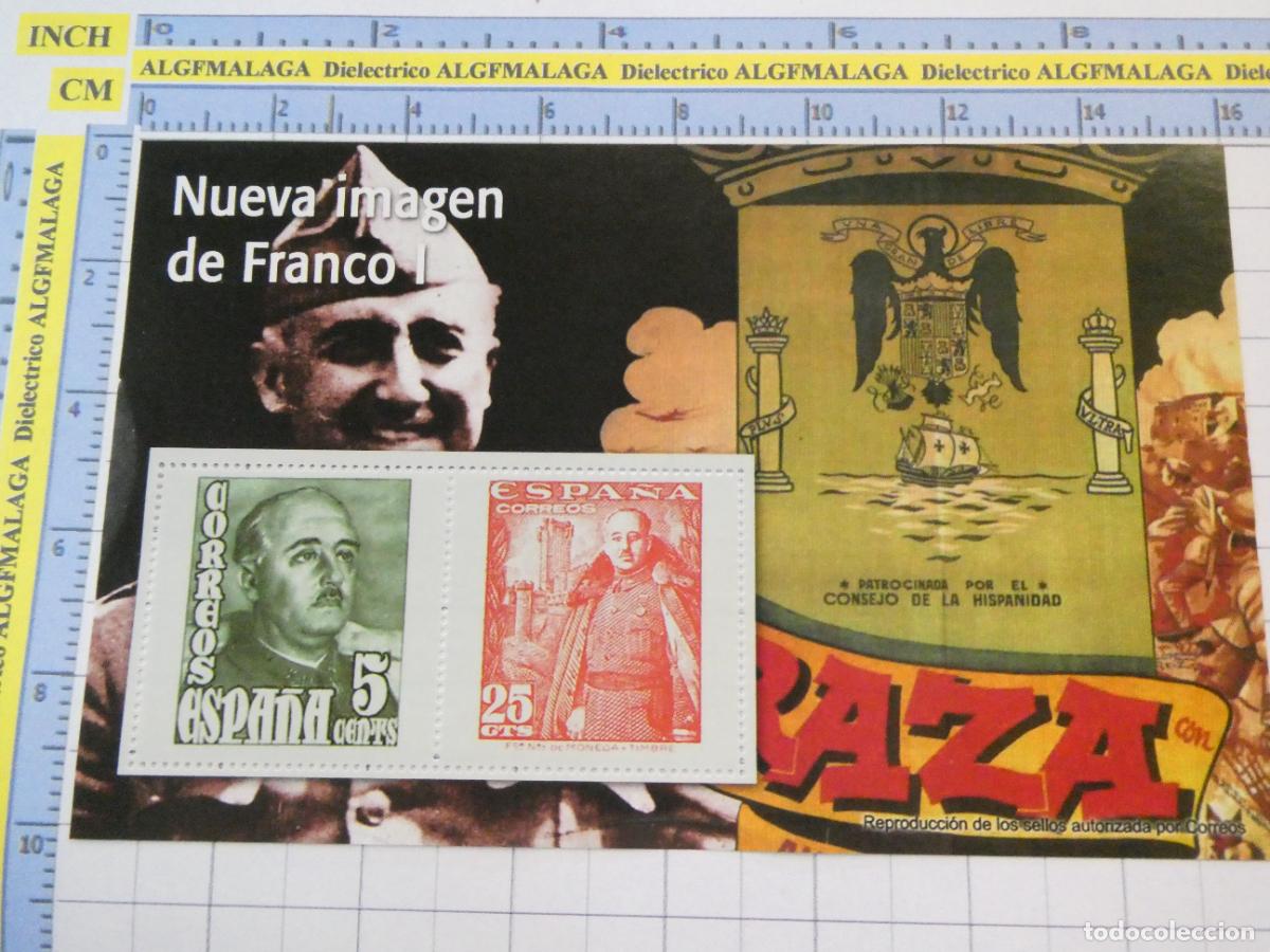 Sellos: HOJA BLOQUE FACS&Iacute;MIL. SERIE LOS SELLOS DEL FRANQUISMO. NUEVA IMAGEN DE FRANCO CAUDILLO. 74