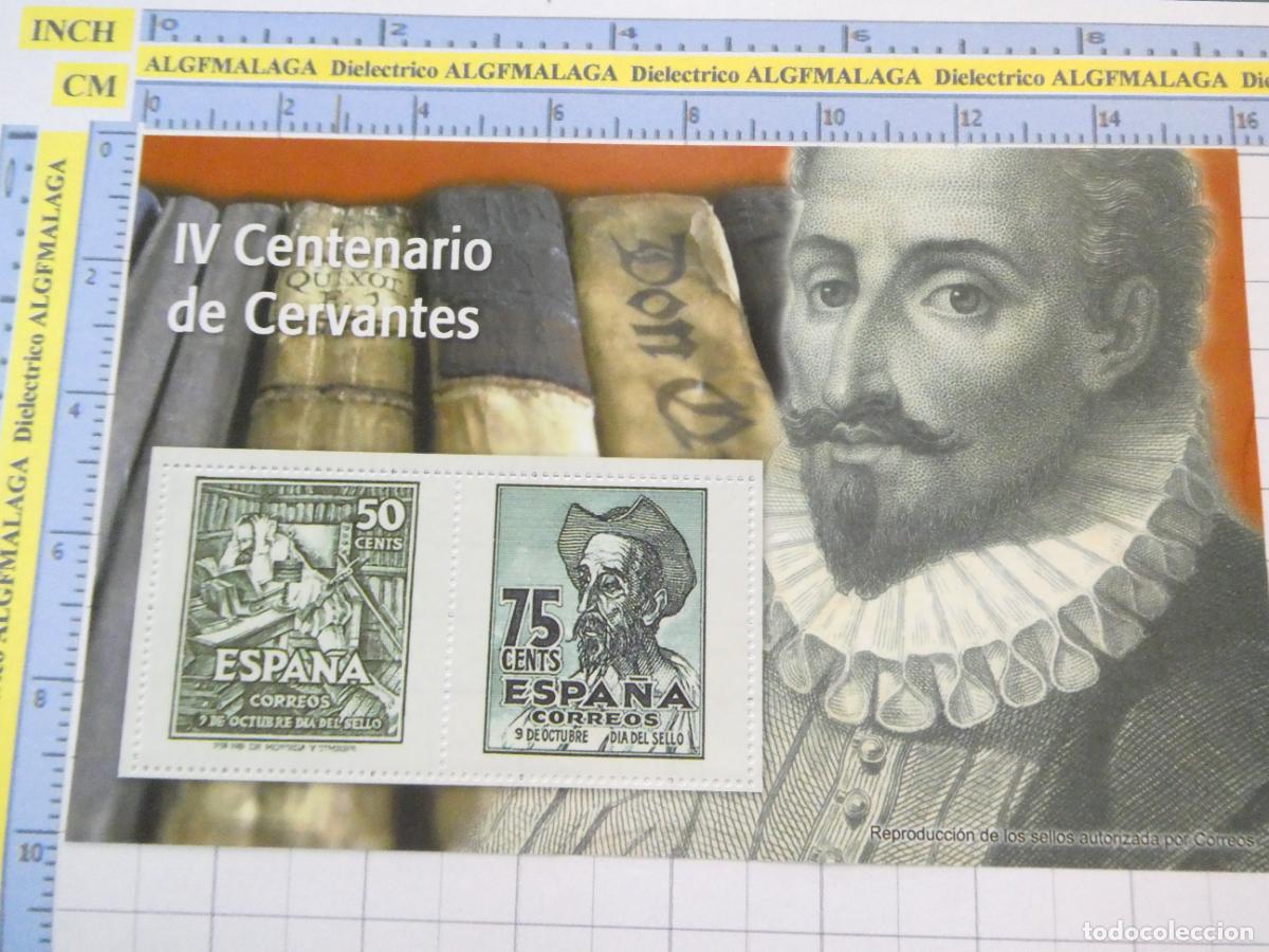 Sellos: HOJA BLOQUE FACS&Iacute;MIL. SERIE LOS SELLOS DEL FRANQUISMO. IV CENTENARIO DE MIGUEL CERVANTES. 75