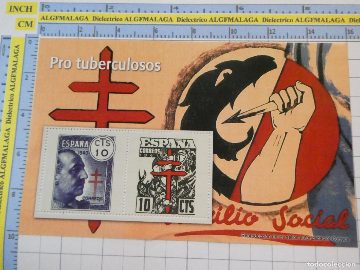 Sellos: HOJA BLOQUE FACS&Iacute;MIL. SERIE LOS SELLOS DEL FRANQUISMO. PRO TUBERCULOSOS. 76