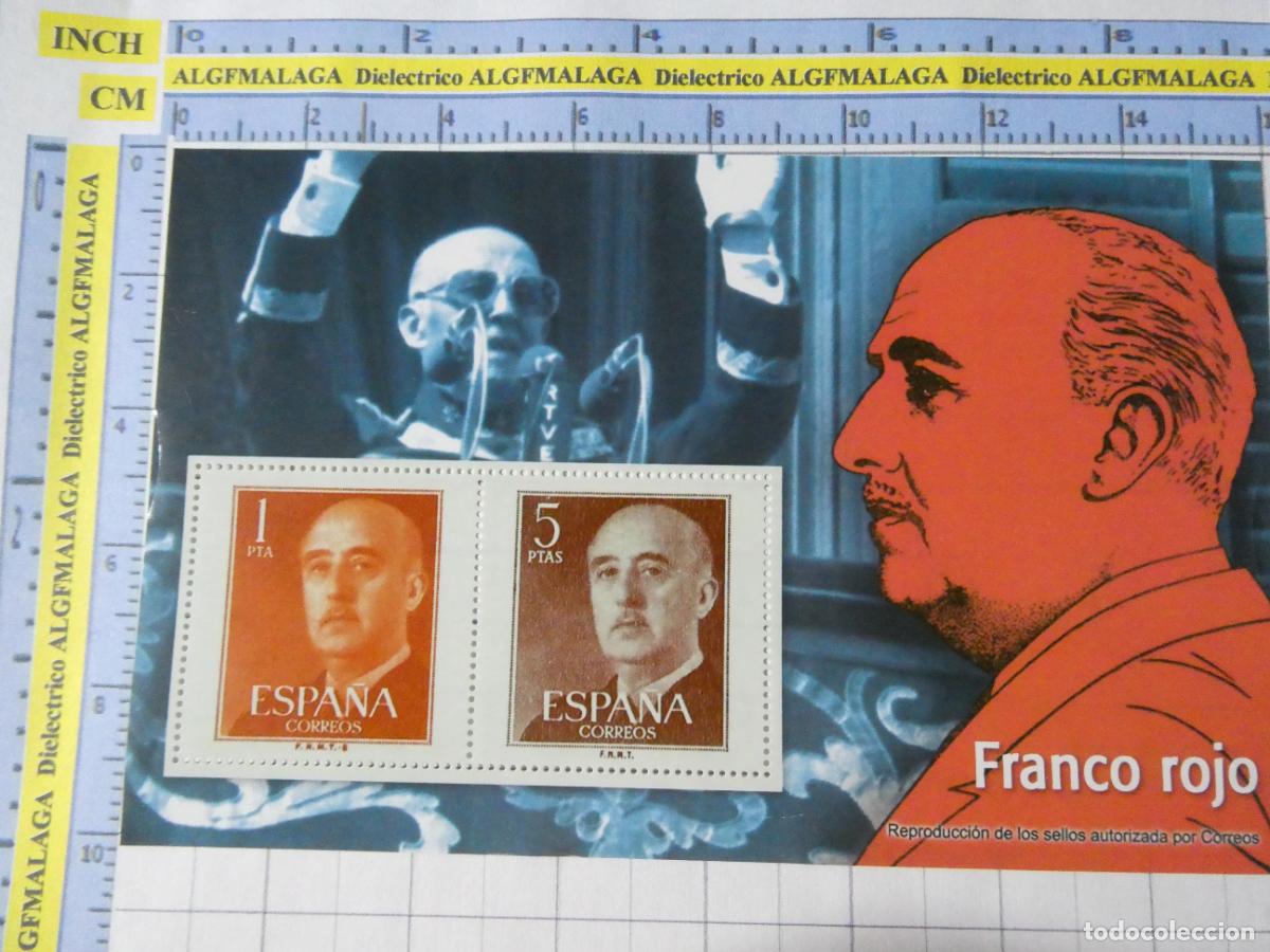 Stamps: HOJA BLOQUE FACS&Iacute;MIL. SERIE LOS SELLOS DEL FRANQUISMO. FRANCO CAUDILLO ROJO. 85