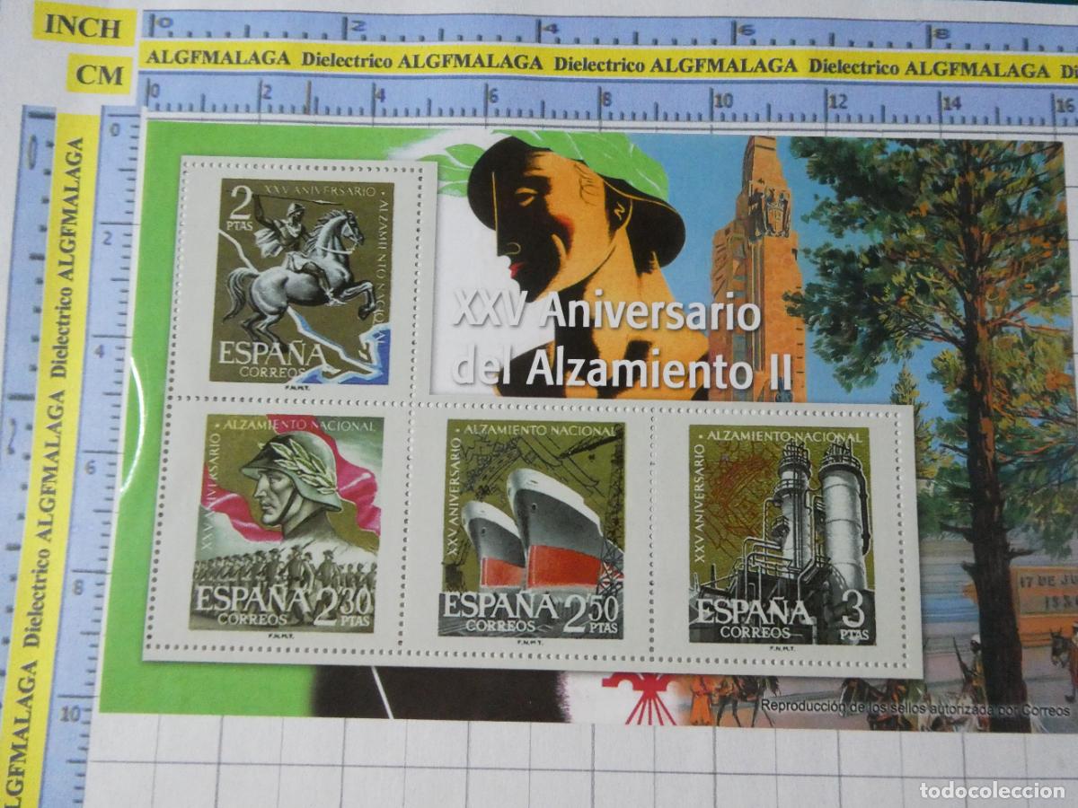 Sellos: HOJA BLOQUE FACS&Iacute;MIL. SERIE LOS SELLOS DEL FRANQUISMO. XXV ANIVERSARIO ALZAMIENTO GUERRA CIVIL. 91