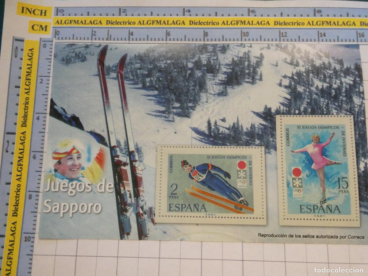 Sellos: HOJA BLOQUE FACS&Iacute;MIL. SERIE LOS SELLOS DEL FRANQUISMO. JUEGOS OL&Iacute;MPICOS INVIERNO SAPPORO JAP&Oacute;N. 109
